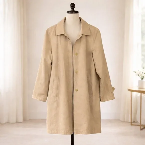 Fleet Street Rainwear Chamois Tan Coat Size M - Picture 1 of 11